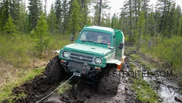 Самодельный вездеход на шинах низкого давления от Краза